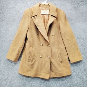 Vintage Pendleton Wool Pea Coat Jacket Womens Size 14 Camel Tan